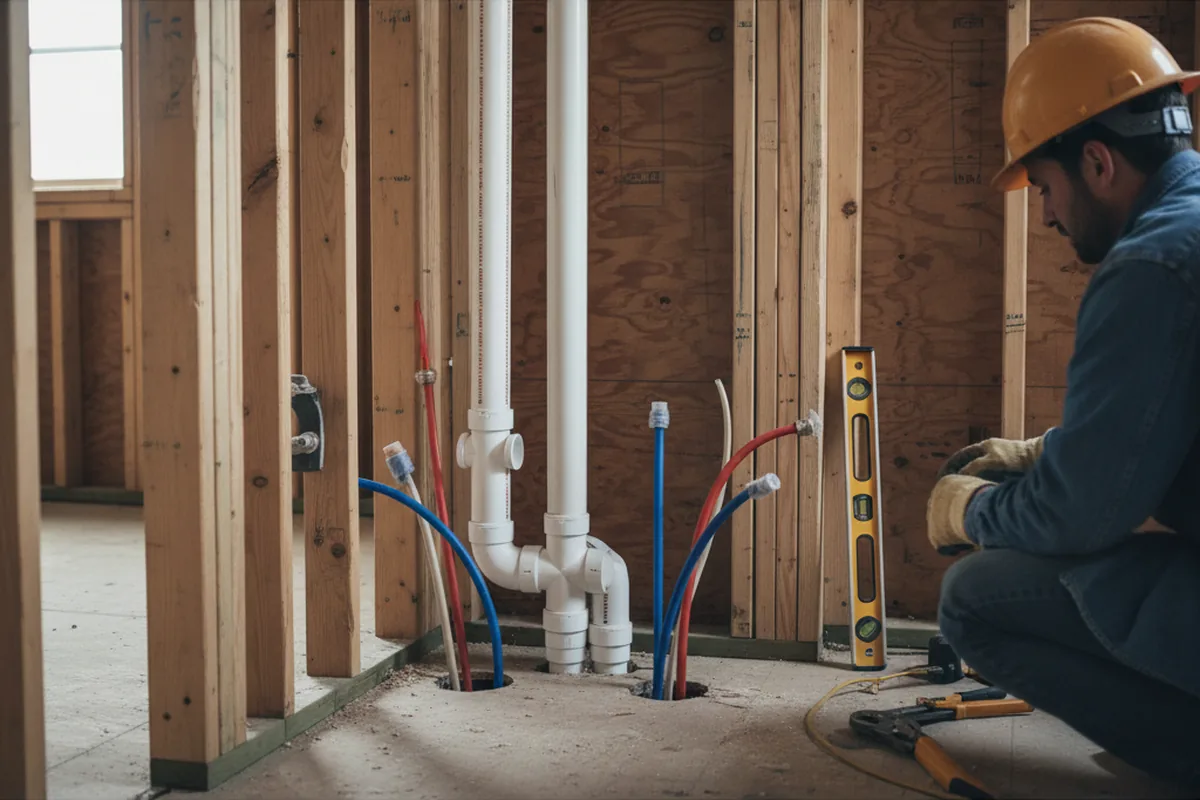 Drain and supply rough-in during Toilet Repair and Installation in Whiteford